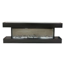 Camino Elettrico da Parete o Incasso Alaro Ultra+ 152x18x52 cm Effetto Fiamma Telecomando in MDF Nero