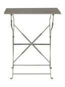 Tavolino Quadrato Pieghevole da Giardino 60x60x72 cm in Ferro Tortora