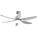 Ventilatore da Soffitto 6 Pale e Lampada LED Ø132x40 cm 6 Velocità Argento