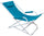 Sedia Sdraio Basculante Pieghevole 98x61x72 cm in Acciaio e Tessuto Oxford 600D Turchese
