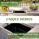 Banco da Lavoro per Giardinaggio 100x45x140 cm in Legno Naturale