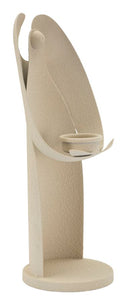 Porta Candele Dune Angel 12,5x10x30 cm in Ferro Crema      