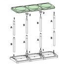 Pattumiera Differenziata 3 Posti 97x36x80 cm Portasacchi da 80-110 Litri    