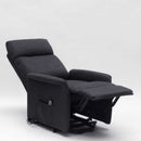 Poltrona Alzapersona Elettrica 2 Motori 73x94x103 cm in Tessuto Nero