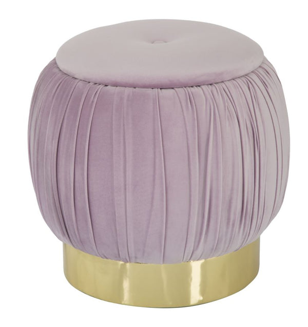online Puff Contenitore Paris Rosa Ø41x41 cm Legno Spugna e Velluto Sintetico Rosa e Oro