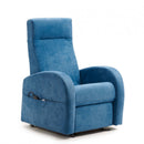 Poltrona Alzapersona Elettrica 2 Motori 74x85x160 cm in Tessuto Azzurro