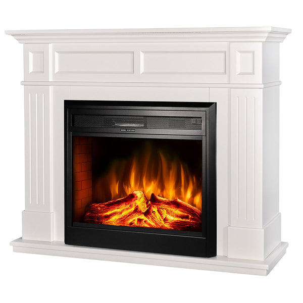 acquista Camino Elettrico da Pavimento 100x132x30 cm Effetto Fiamma 1950W Sicilia & Carmen Panna