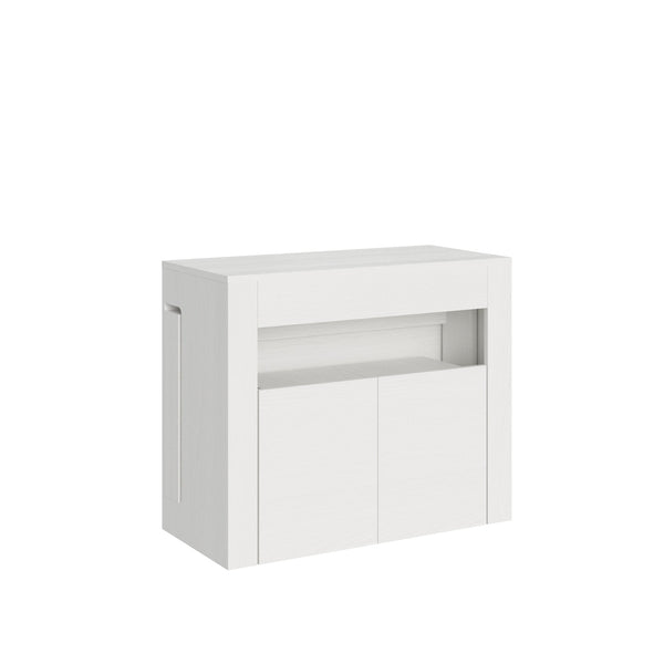 acquista Consolle Tavolo Allungabile 90-302x42x75 cm Evolve Bianco Frassino con Panca Inferiore
