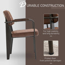 Set 2 Sedie Imbottite 58,5x59x81 cm in Similpelle e Acciaio  Marrone