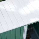 Casetta Porta Attrezzi con Tetto Inclinato e Porta Scorrevole 163x89x182 cm in Acciaio Zincato Verde 