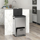 Pattumiera a Pedale 3 Sezioni da 56L 45,7x35,8x76 cm Argento  