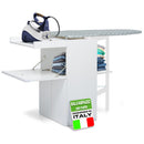 Mobile Asse da Stiro a Scomparsa Salvaspazio Richiudibile 55x38x90,5 cm In MDF Bianco