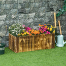 Fioriera Box Rettangolare per Piante in Legno di Abete 80x33x30 cm 