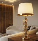 Lampada da Tavolo Gold Butterfly Ø35x74 cm in Ferro e Metallo e Tessuto e Vetro Oro e Bianco      