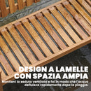 Panchina da Giardino 2 Persone 112x64x92 cm Seduta e Schienale a Doghe in Legno Acacia FSC Naturale      