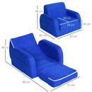 Poltroncina Letto per Bambini 51x45x38 cm  Blu