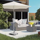 Base per Ombrellone da 28kg in Granito con Maniglia Estensibile e Rotelle 41x41x37.5cm Grigio