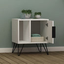 Comodino 1 Anta 1 Ripiano 50x44x60 cm in MDF Glynn Bianco