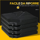 Base per Ombrellone da Giardino 4 Pezzi in Plastica Riempibili con Acqua e Sabbia Nero