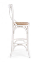 Sgabello Bar Cross Bianco in Legno