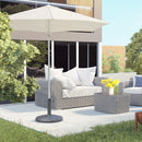 Base per Ombrellone da Giardino 12kg Rotonda in Resina Marrone Ø44x33 cm 