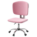 Sedia da Ufficio Operativa 48x53x80-90 cm in Tessuto Effetto Lino Rosa