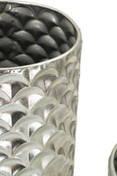 Porta Vasi Coppia Silvy Ø37x92 cm - Ø32x75 cm in Ferro Argento      