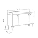 Madia Dea 4 ante tortora antracite 140x36x80 h cm