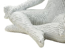 Decorazione Donnina Yoga Silver 20,5x15,5x23 cm in Resina Bianco      