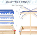 Sabbiera da Esterno con Tettuccio Parasole 120x120x120 cm in Legno Blu