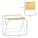 Scrivania Pieghevole 86x66x82 cm con Ripiano Rialzato in Legno e Acciaio Bianco 