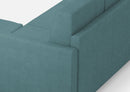 Divano 3 Posti con Pouf 198x155x85 cm Karay in Tessuto Petrolio