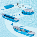 Canoa Gonfiabile 2 Posti 330x105x50 cm in PVC Azzurro