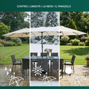 Ombrellone Doppio da Esterno 450x265x237 cm Senza Base Rivestimento Anti UV Crema