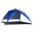 Tenda da Spiaggia Pop Up con Corde e Paletti in Poliestere Blu 