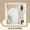 Specchio da Parete ad Arco 50x2x70 cm con Cornice  in Vetro e Polistirene Beige  