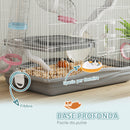 Gabbia per Criceti a 3 Livelli 45x30x45 cm e 14 Tubi con Casetta Rampa e Accessori in Metallo e Plastica Grigio      