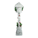 Lampione di Natale H60 cm in Metallo e Poliestere con Glitter e Luce