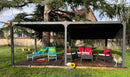 Pergola da Giardino 3,6x6 m in Alluminio con Tende Laterali Grigio Antracite