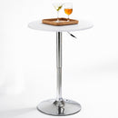 Tavolo Bar Girevole Ø60x70-91 cm con Altezza Regolabile in MDF e Metallo Bianco      