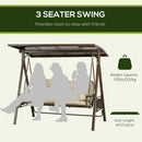 Dondolo da Giardino 3 Posti 208x120x174 cm in Acciaio Marrone e Cachi
