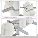 Cavallo a Dondolo in Peluche e Legno con Orsetto e Suoni Bianco
