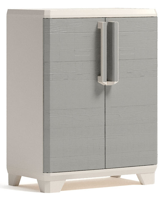 Armadio da Esterno 1 Ripiano 68x39x97H cm in Plastica Keter Wood Grain Basso Beige online