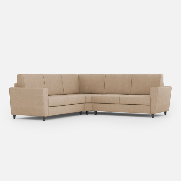 Divano Angolare 5 Posti 228x228x85 cm Yasel in Tessuto Beige sconto
