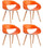 Set 4 Sedie in Polipropilene 45x71x60 cm Gambe in Faggio Fold Arancione