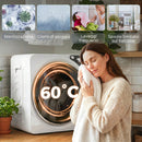 Asciugatrice Portatile 49x43x61 cm Potenza 1000W con 5 Programmi e Timer in PCM e Acciaio Inox Bianco      