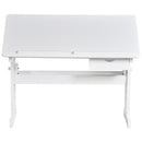 Scrivania da Ufficio con Ripiano Inclinabile e Altezza Regolabile in MDF 109x55x63,6 cm  Bianca