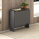 Tavolo Salvaspazio Consolle Allungabile 30-130x76 cm Artemio in Legno Antracite     