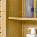 Mobile Sopra WC Salvaspazio 60x23x173 cm in MDF e Bambù Naturale