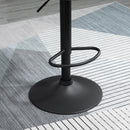 Set 2 Sgabelli da Bar 51,5x48x83-104 cm in Tessuto Effetto Velluto Grigio Scuro e Nero